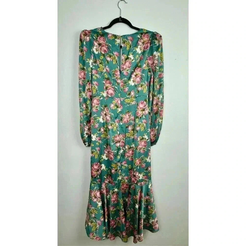 ASTR LONG SLEEVE FLORAL MAXI DRESS SIZE MEDIUM BOHO, HOLIDAY WEDDING GUEST - Picture 7 of 16